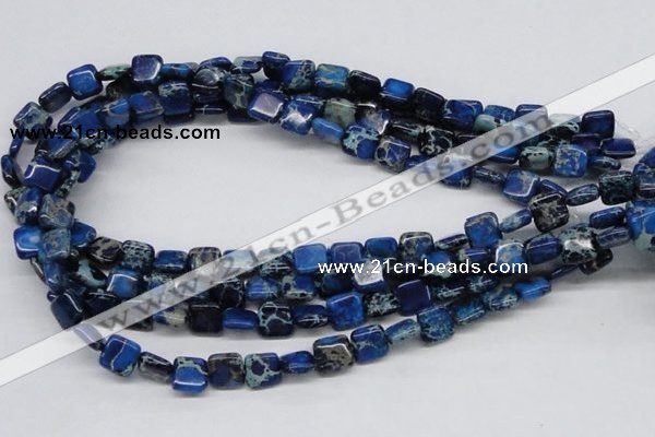 CDI54 16 inches 10*10mm square dyed imperial jasper beads wholesale