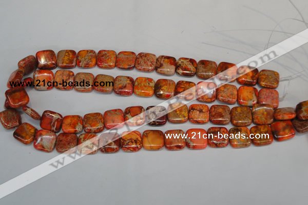 CDI540 15.5 inches 14*14mm square dyed imperial jasper beads