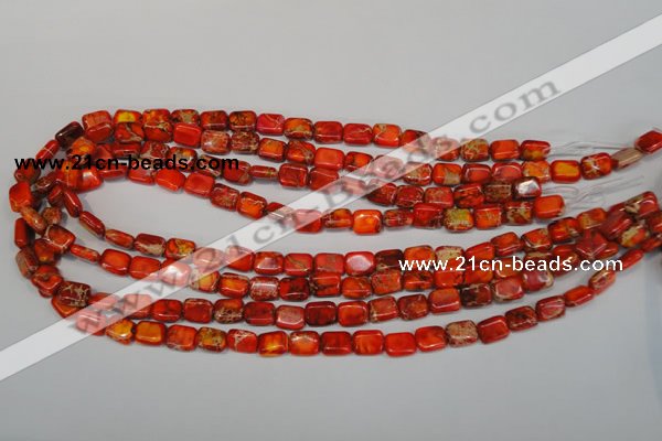 CDI551 15.5 inches 8*10mm rectangle dyed imperial jasper beads