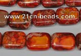 CDI553 15.5 inches 12*16mm rectangle dyed imperial jasper beads