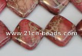 CDI570 15.5 inches 18*18mm diamond dyed imperial jasper beads