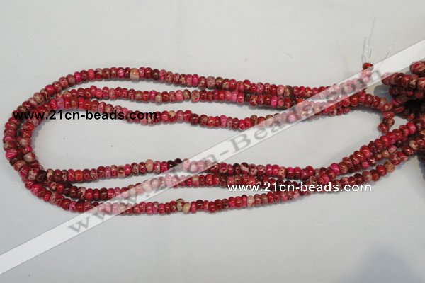 CDI584 15.5 inches 3*6mm rondelle dyed imperial jasper beads