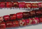 CDI595 15.5 inches 8*8mm tube dyed imperial jasper beads