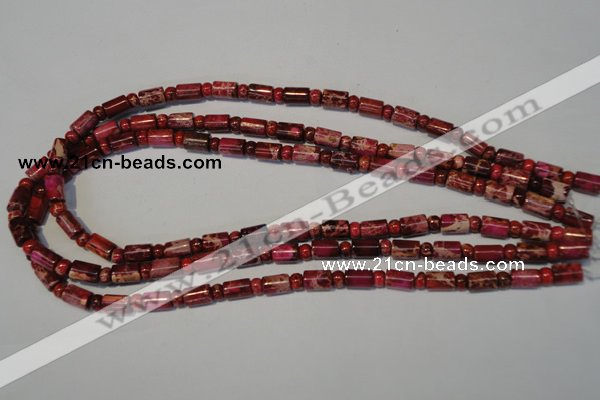 CDI597 15.5 inches 3*6mm rondelle 6*9mm tube dyed imperial jasper beads