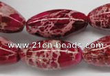 CDI609 15.5 inches 15*30mm rice dyed imperial jasper beads