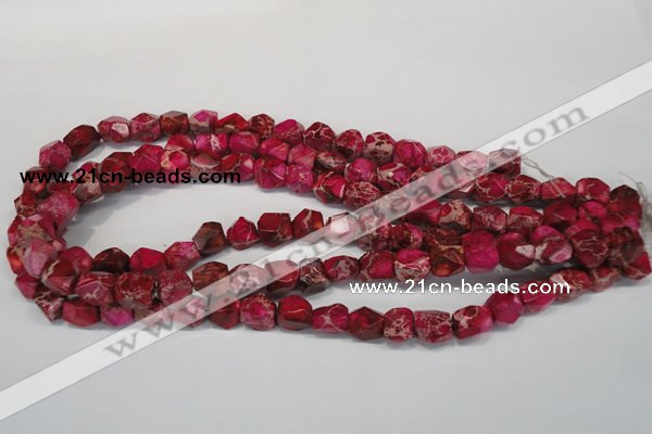 CDI612 15.5 inches 8*10mm faceted nugget dyed imperial jasper beads