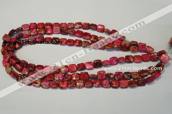 CDI620 15.5 inches 10*10mm square dyed imperial jasper beads