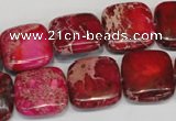 CDI623 15.5 inches 16*16mm square dyed imperial jasper beads