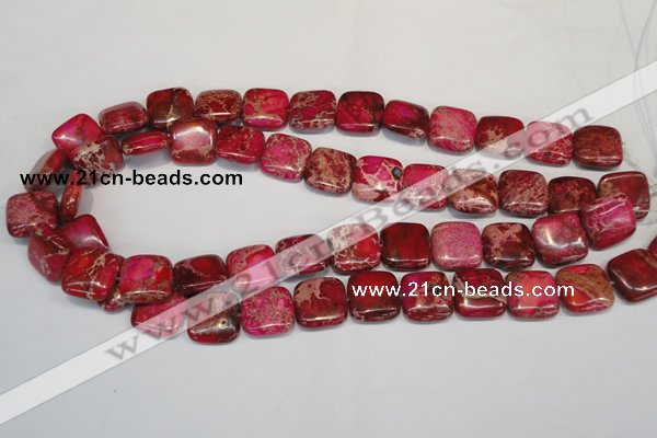 CDI623 15.5 inches 16*16mm square dyed imperial jasper beads