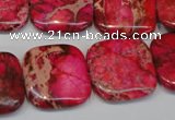 CDI625 15.5 inches 20*20mm square dyed imperial jasper beads