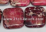 CDI626 15.5 inches 25*25mm square dyed imperial jasper beads