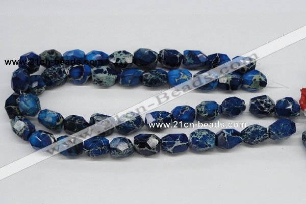 CDI64 16 inches 15*20mm faceted nuggets dyed imperial jasper beads