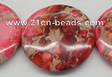 CDI661 15.5 inches 40mm flat round dyed imperial jasper beads