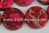 CDI665 15.5 inches 25mm coin dyed imperial jasper beads