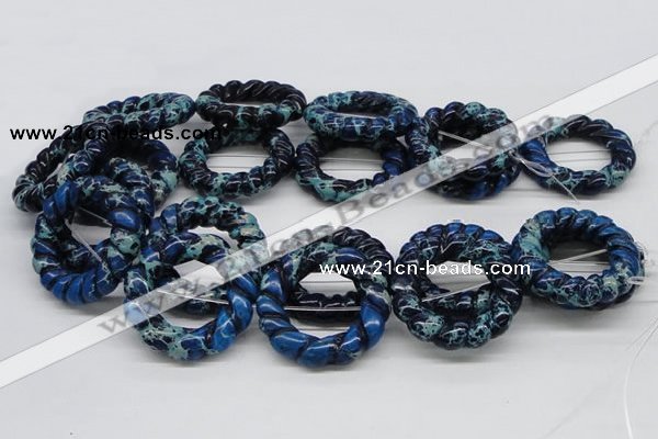 CDI67 16 inches 40mm donut shaped dyed imperial jasper beads