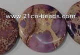 CDI708 15.5 inches 35mm flat round dyed imperial jasper beads