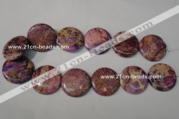 CDI708 15.5 inches 35mm flat round dyed imperial jasper beads