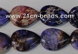 CDI714 15.5 inches 15*20mm flat teardrop dyed imperial jasper beads