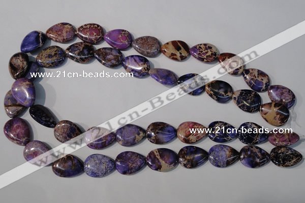 CDI714 15.5 inches 15*20mm flat teardrop dyed imperial jasper beads