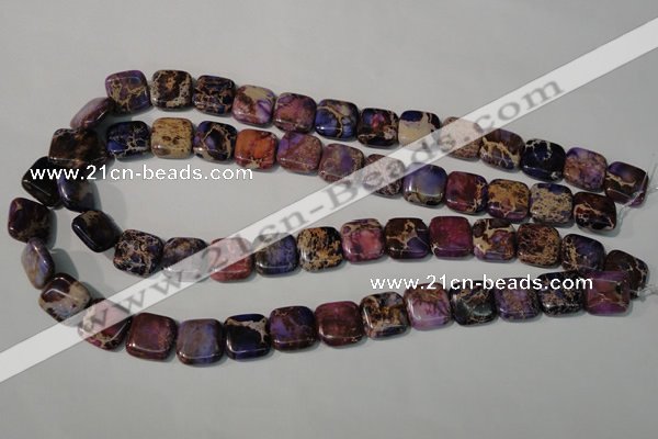 CDI716 15.5 inches 14*14mm square dyed imperial jasper beads