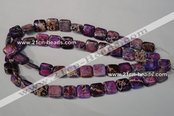 CDI717 15.5 inches 16*16mm square dyed imperial jasper beads