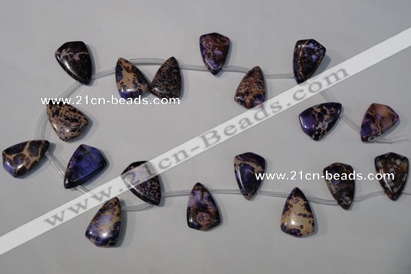 CDI724 Top-drilled 16*24mm flat teardrop dyed imperial jasper beads