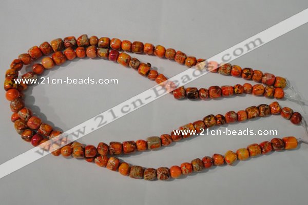 CDI732 15.5 inches 6*7mm – 8*9mm nuggets dyed imperial jasper beads