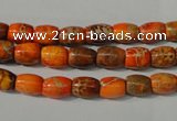 CDI740 15.5 inches 5*8mm drum dyed imperial jasper beads