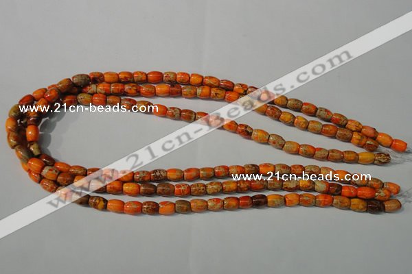 CDI740 15.5 inches 5*8mm drum dyed imperial jasper beads