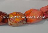 CDI747 15.5 inches 13*18mm faceted nuggets dyed imperial jasper beads