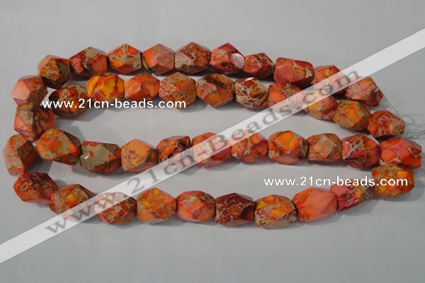 CDI747 15.5 inches 13*18mm faceted nuggets dyed imperial jasper beads