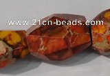 CDI748 15.5 inches 18*25mm faceted nuggets dyed imperial jasper beads