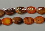 CDI750 15.5 inches 12*14mm oval dyed imperial jasper beads