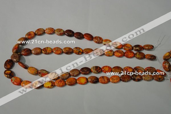 CDI750 15.5 inches 12*14mm oval dyed imperial jasper beads