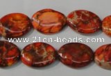 CDI751 15.5 inches 13*18mm oval dyed imperial jasper beads