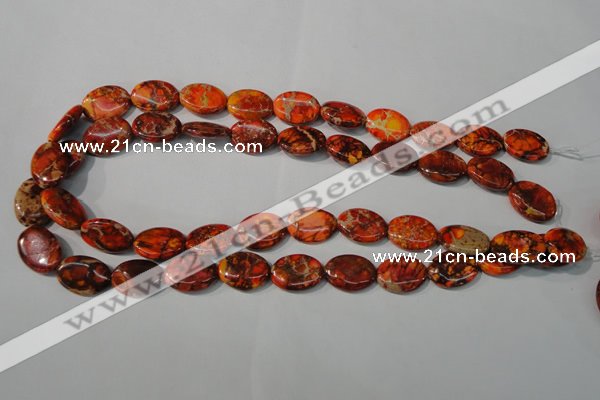 CDI751 15.5 inches 13*18mm oval dyed imperial jasper beads