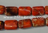 CDI756 15.5 inches 10*14mm rectangle dyed imperial jasper beads