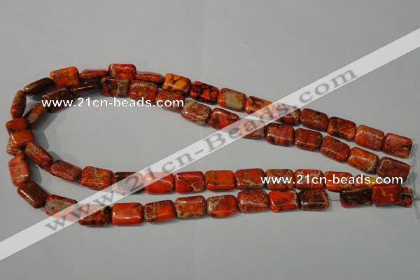 CDI756 15.5 inches 10*14mm rectangle dyed imperial jasper beads