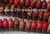 CDI775 15.5 inches 6*14mm rondelle dyed imperial jasper beads