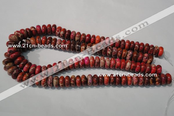 CDI775 15.5 inches 6*14mm rondelle dyed imperial jasper beads