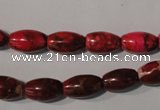 CDI777 15.5 inches 8*13mm rice dyed imperial jasper beads