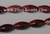 CDI778 15.5 inches 8*16mm rice dyed imperial jasper beads