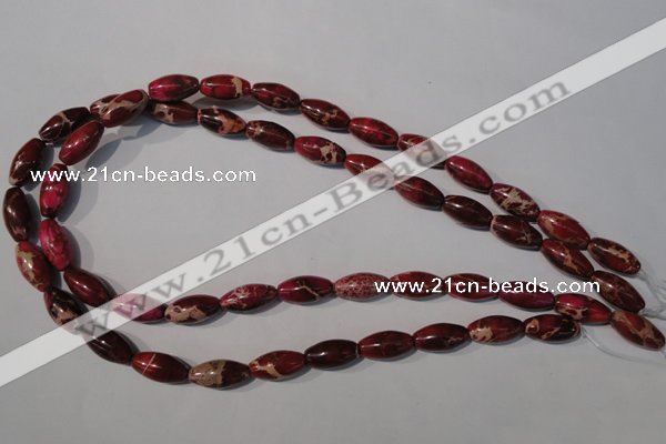 CDI778 15.5 inches 8*16mm rice dyed imperial jasper beads