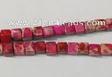 CDI780 15.5 inches 5*5mm cube dyed imperial jasper beads