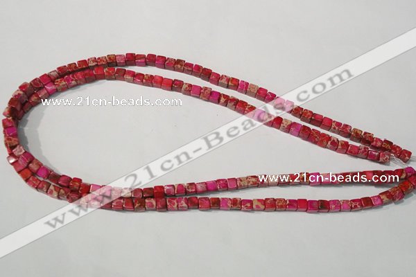 CDI780 15.5 inches 5*5mm cube dyed imperial jasper beads
