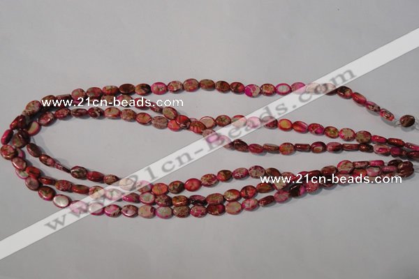 CDI781 15.5 inches 6*8mm oval dyed imperial jasper beads