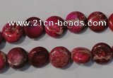 CDI785 15.5 inches 10mm flat round dyed imperial jasper beads