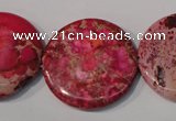 CDI788 15.5 inches 30mm flat round dyed imperial jasper beads