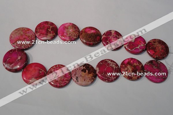 CDI788 15.5 inches 30mm flat round dyed imperial jasper beads