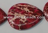 CDI790 15.5 inches 30*40mm flat teardrop dyed imperial jasper beads